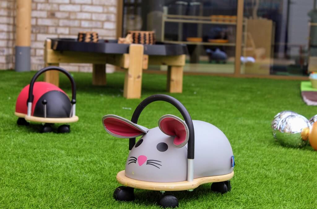 Child's play area with mouse toy