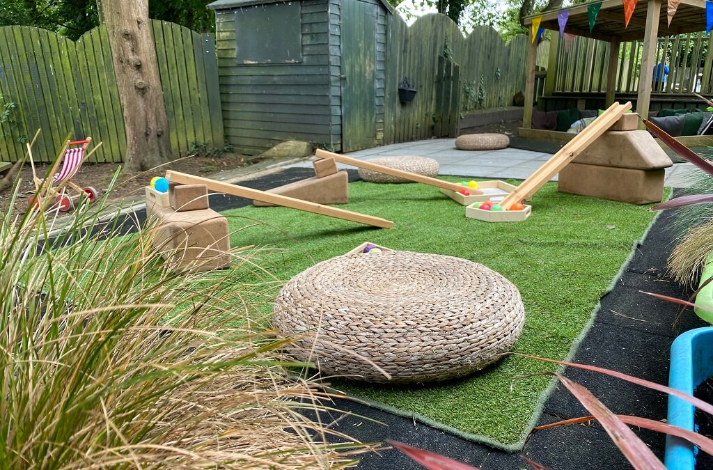 Soft play area with grass