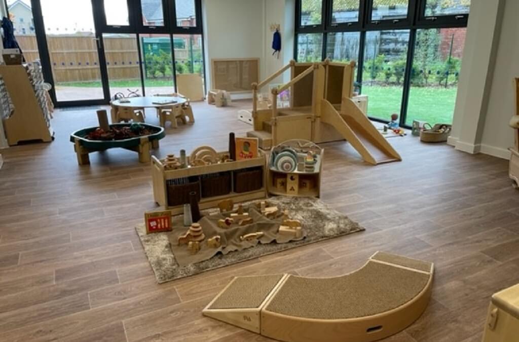Indoor wooden child's play area