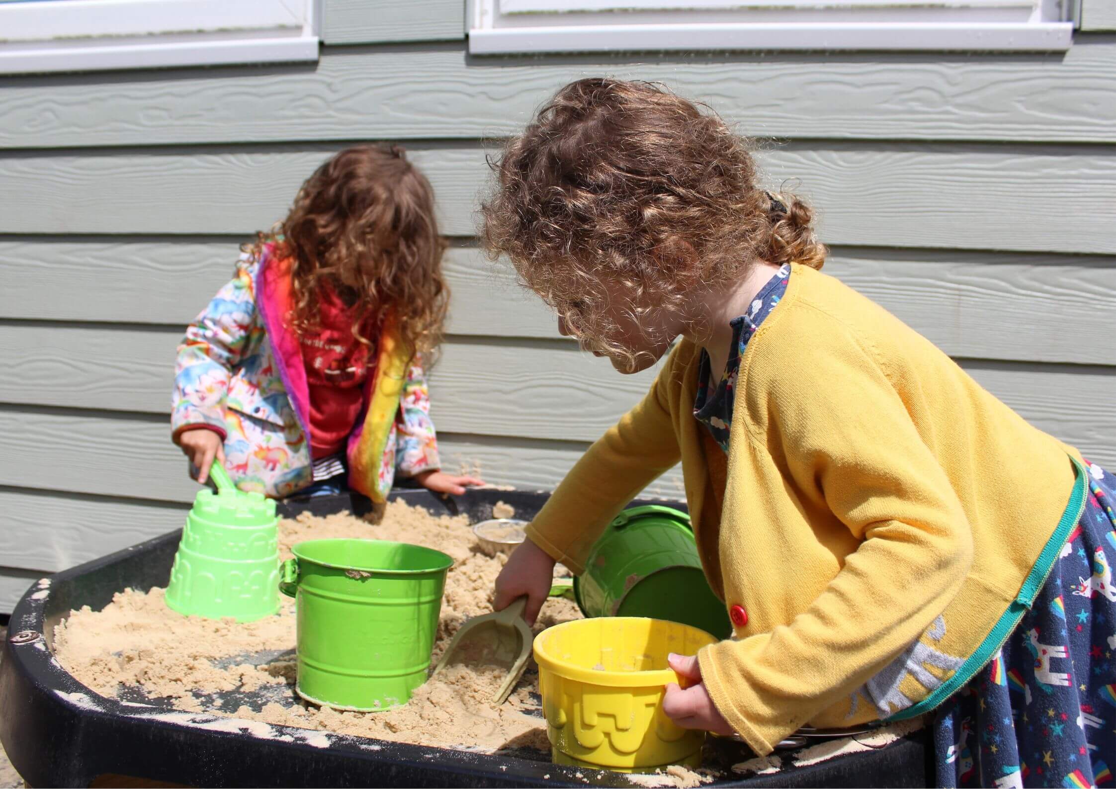 Outdoor childs sandbox