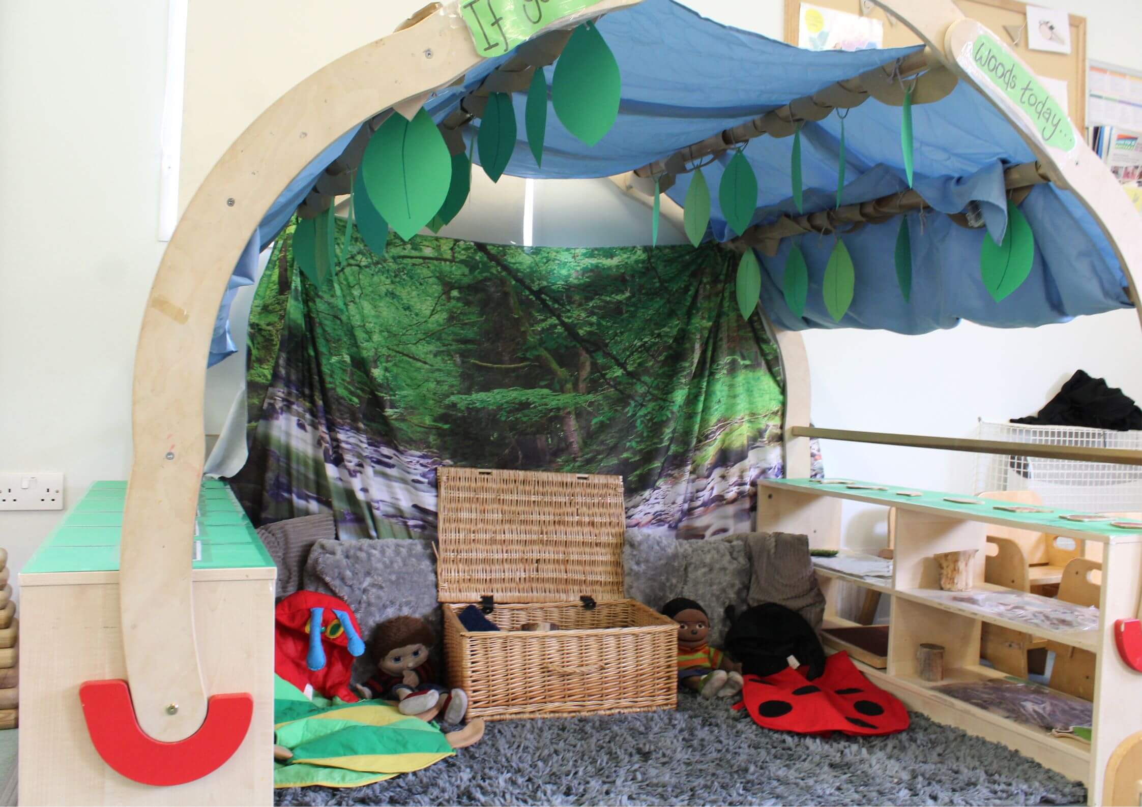 Indoor reading area at childs nursery