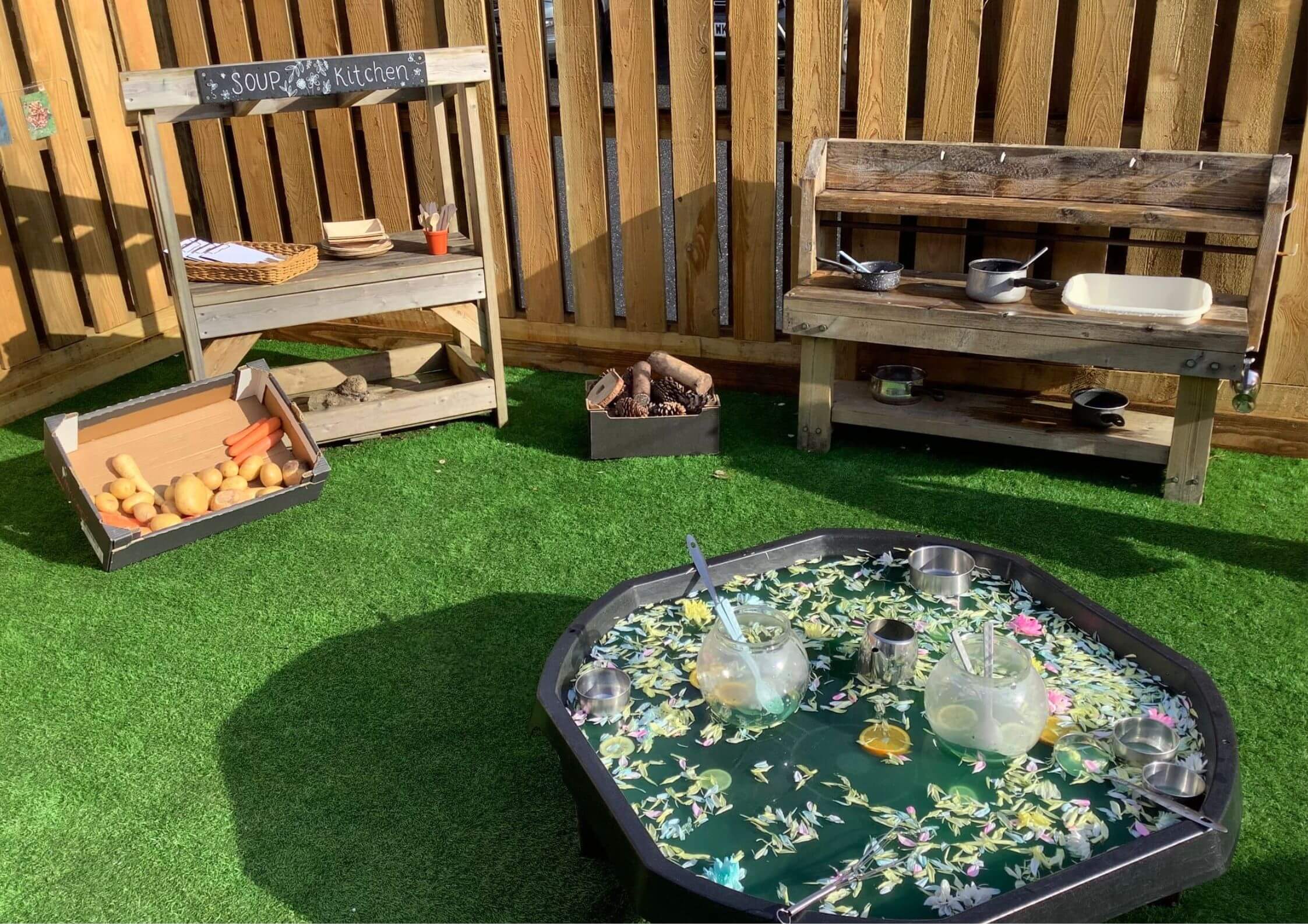 Nursery outdoor wet play area