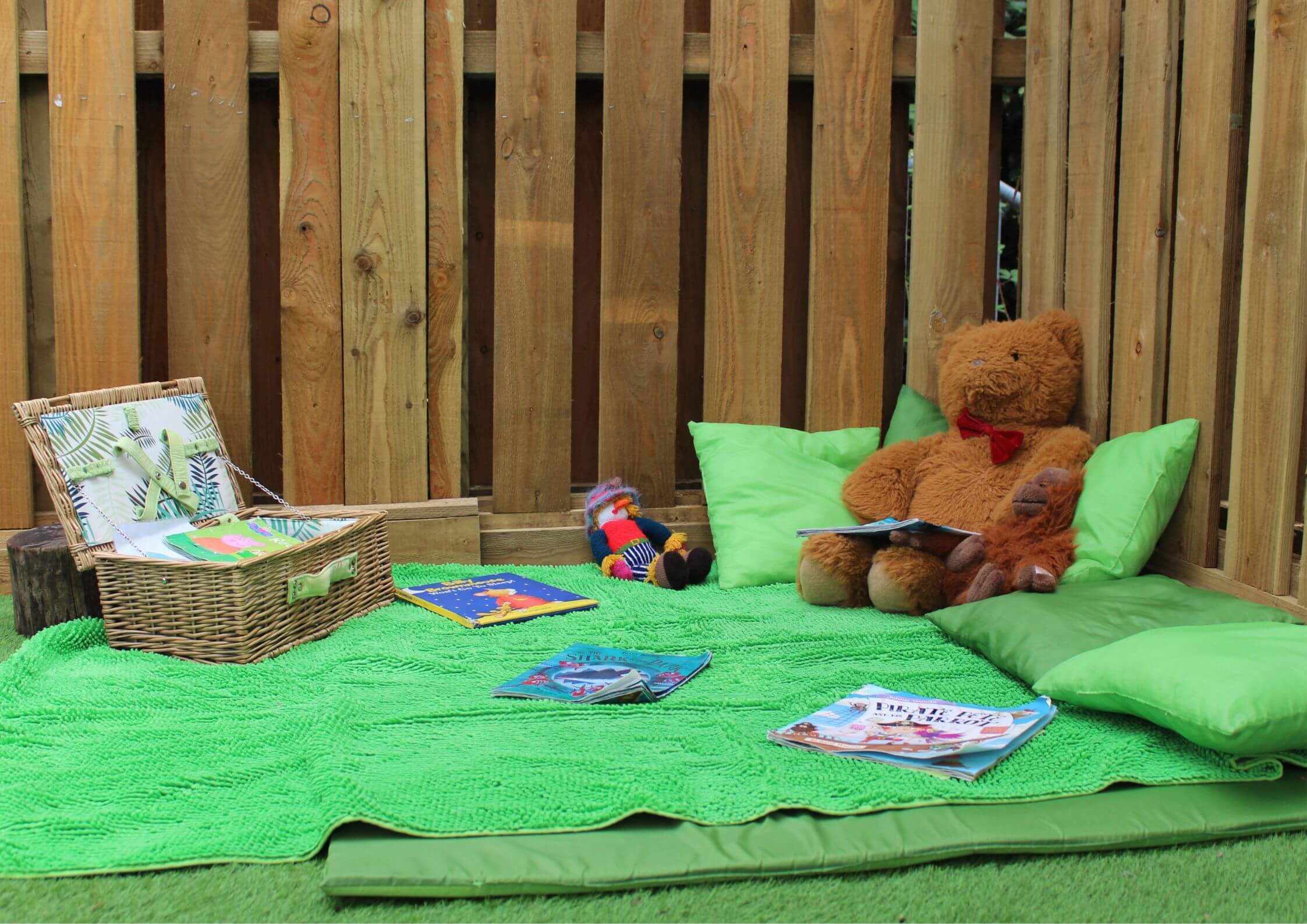 Outdoor nursery reading corner