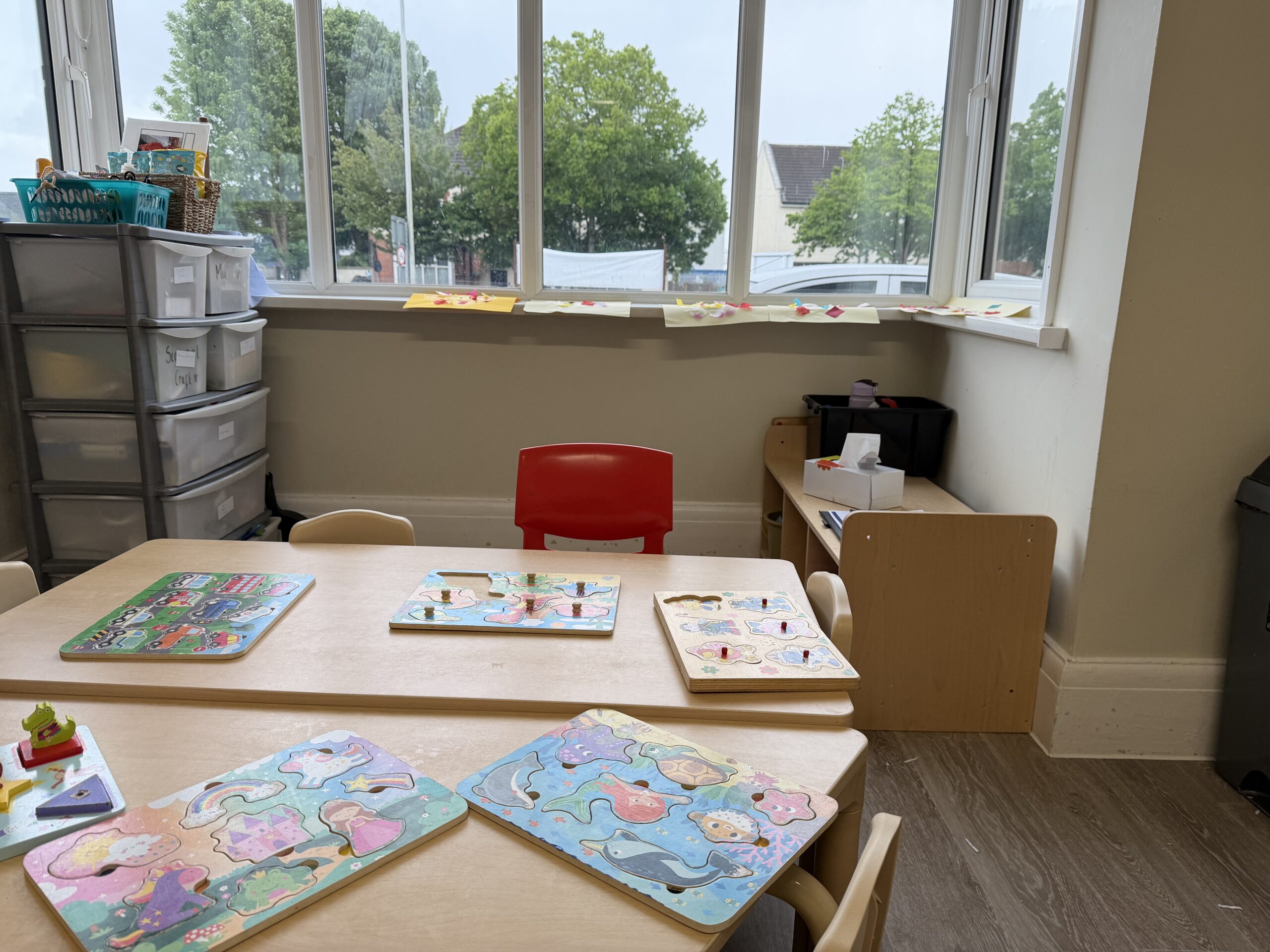 baby room at Portsmouth set up with lots of different age appropriate resources