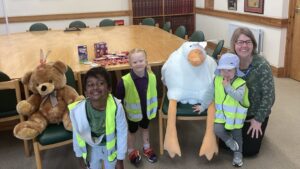Children from Happy Days Charlton Heights enjoying their Easter visit to the Patchway Town Council offices.