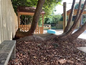 refurbished garden at Playbox